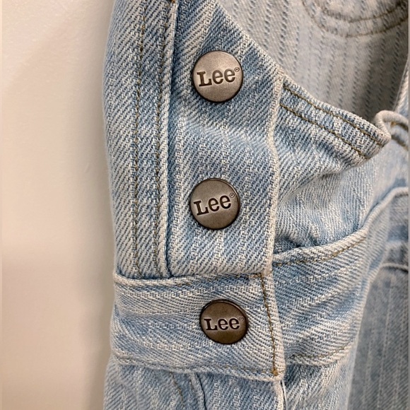 NWT Free People x Lee Factory Flare Overalls Vibrant Blue Denim Small Festival - Picture 8 of 15